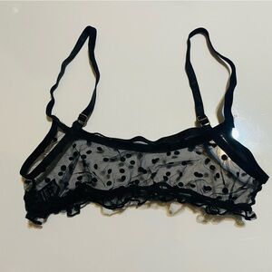 Black Sheer Polka Dot Bra